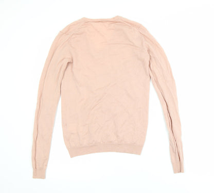 Uniqlo Womens Beige Wool V-Neck Pullover Jumper XS