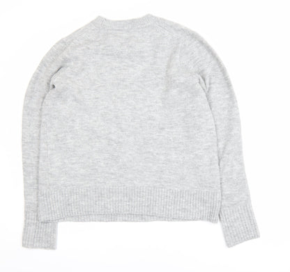 Warehouse Women’s Grey Crew Neck Long Sleeve Knit Jumper Size 14
