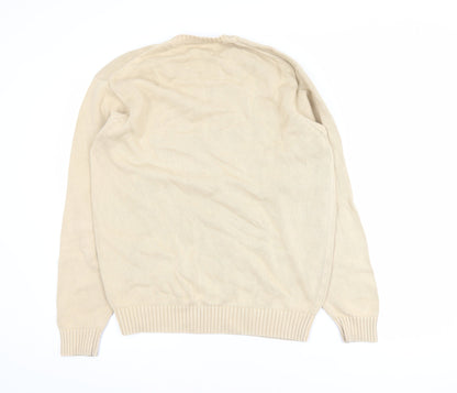 McNeal Men's Beige Cotton Crew Neck Pullover Jumper Size S