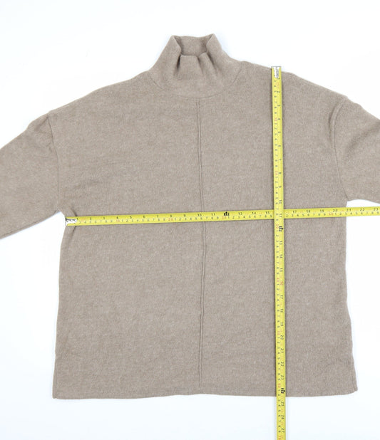 George Women’s Beige Roll Neck Jumper Size S 8-10 Relaxed Fit