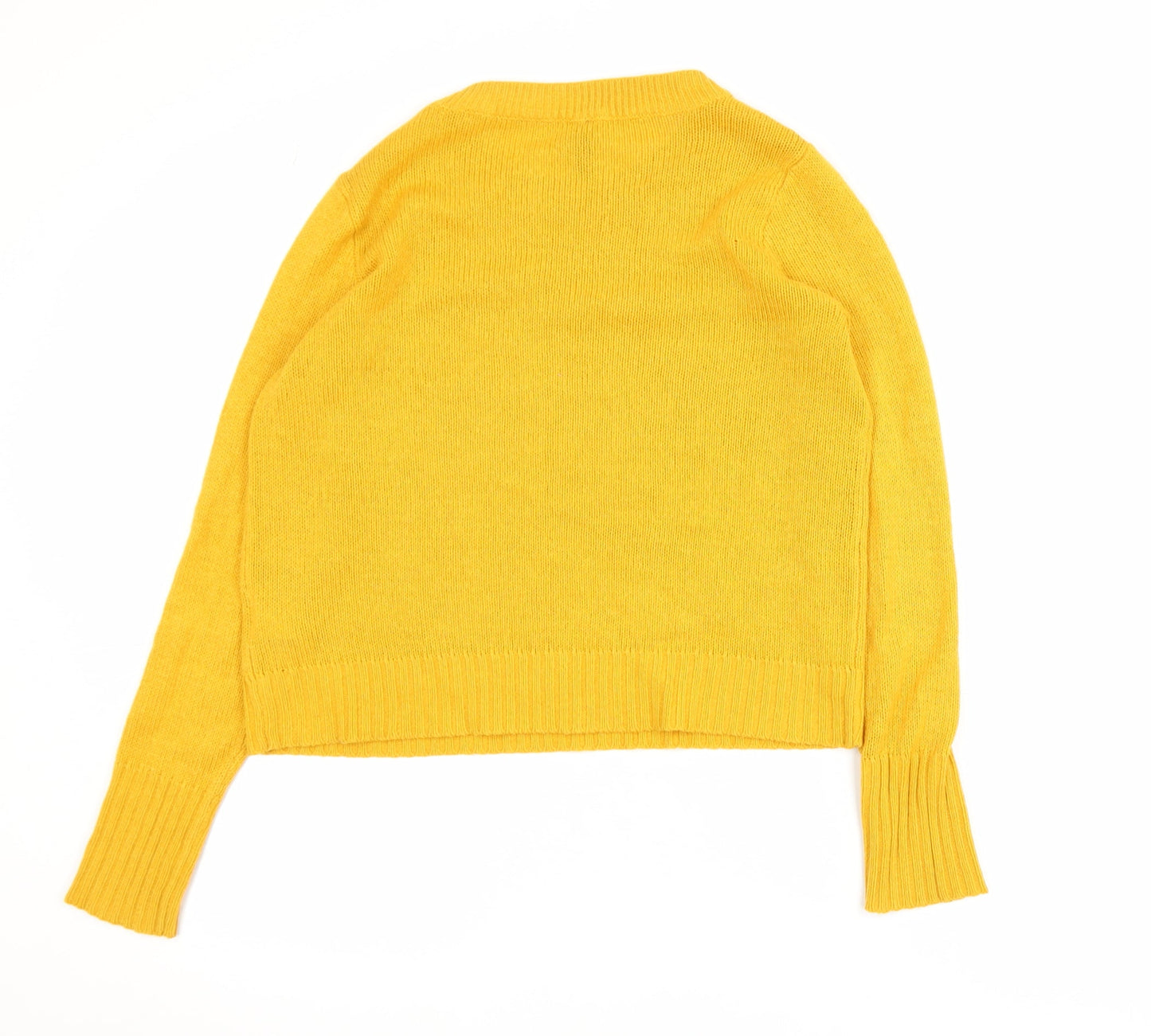 H&M Women’s Yellow Crew Neck Acrylic Knit Jumper XS