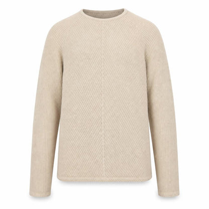 Armani Jeans Men Beige XL Ribbed Cotton Crew Neck Pullover Jumper