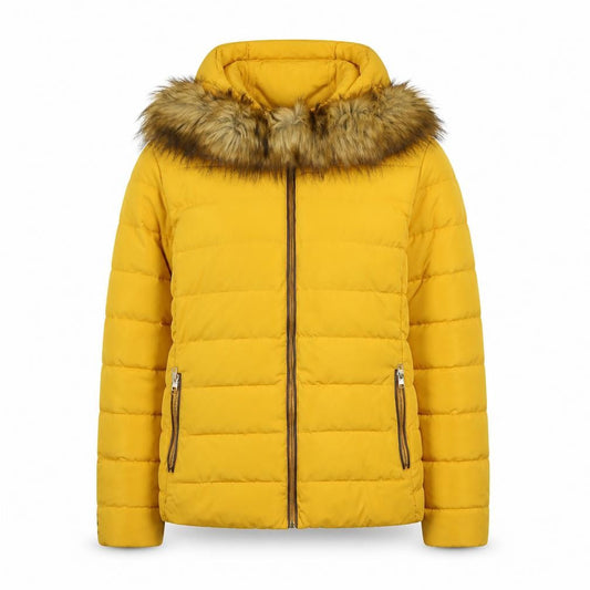 Womens UK Size XL Zara Yellow Puffer Jacket
