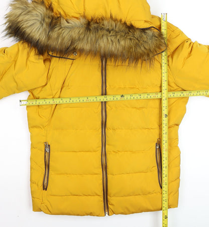 Womens UK Size XL Zara Yellow Puffer Jacket