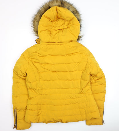 Womens UK Size XL Zara Yellow Puffer Jacket