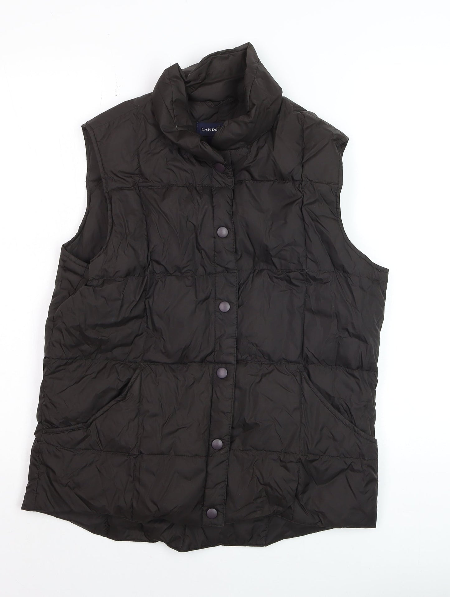 Womens UK Size S Lands' End Black Puffer Jacket