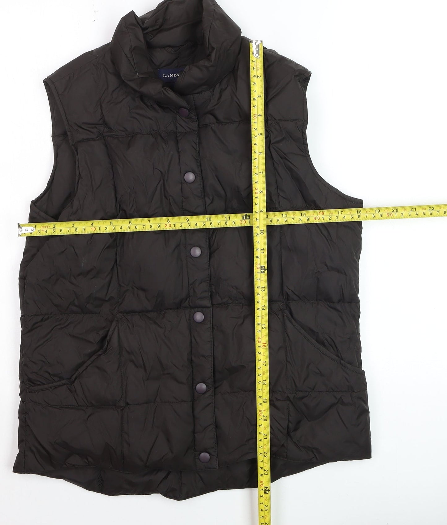 Womens UK Size S Lands' End Black Puffer Jacket