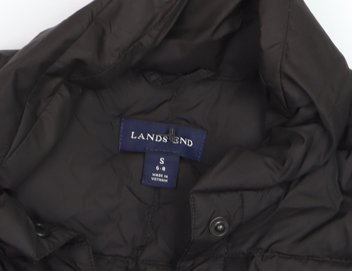 Womens UK Size S Lands' End Black Puffer Jacket