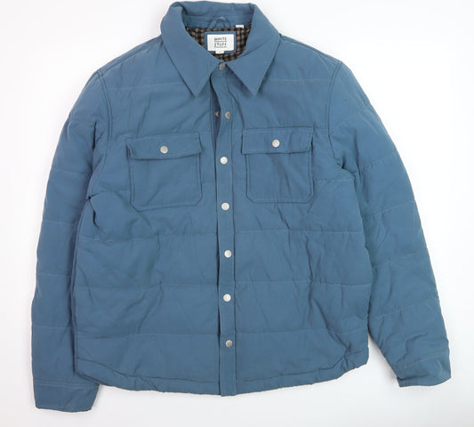 Mens UK Size L White Stuff Blue Quilted Coat
