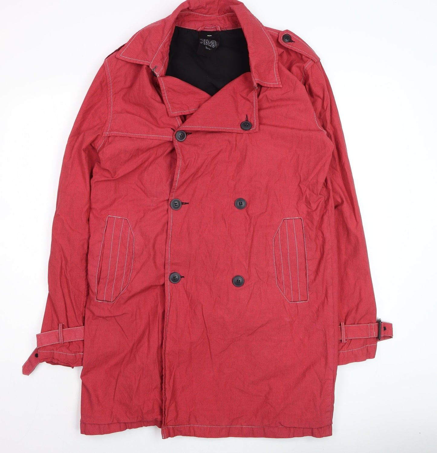 Mens UK Size M Topman Red Trench Coat