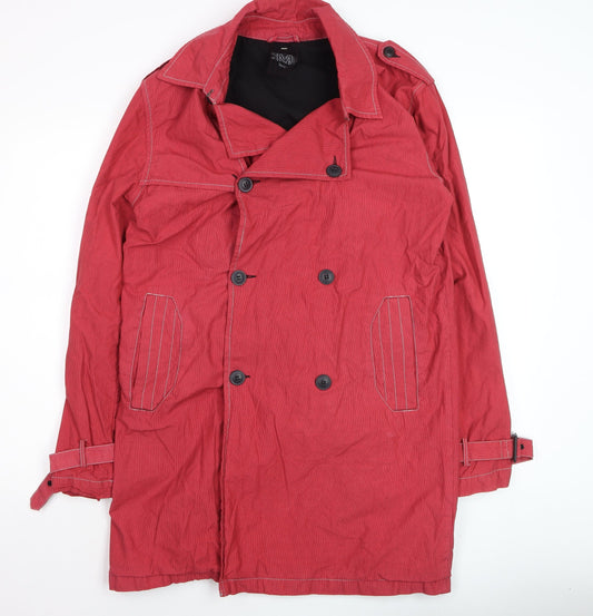 Mens UK Size M Topman Red Trench Coat