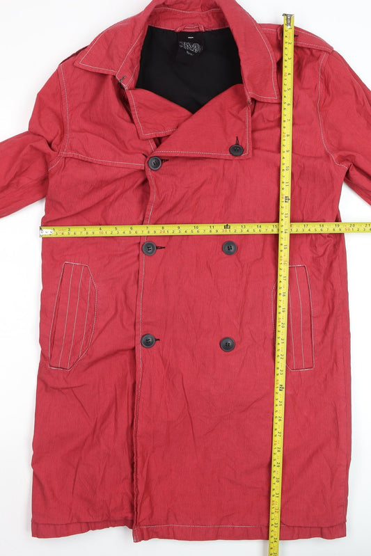 Mens UK Size M Topman Red Trench Coat