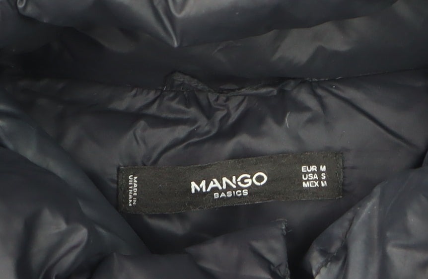Womens UK Size 12 Mango Black Puffer Jacket