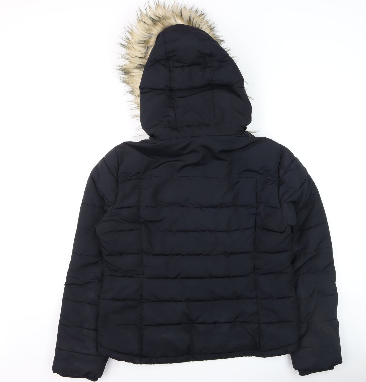 Womens UK Size 12 Topshop Black Puffer Jacket
