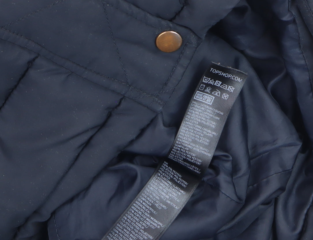 Womens UK Size 12 Topshop Black Puffer Jacket