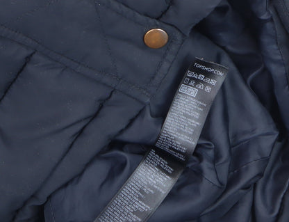 Womens UK Size 12 Topshop Black Puffer Jacket