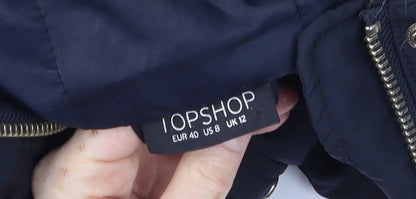Womens UK Size 12 Topshop Black Puffer Jacket