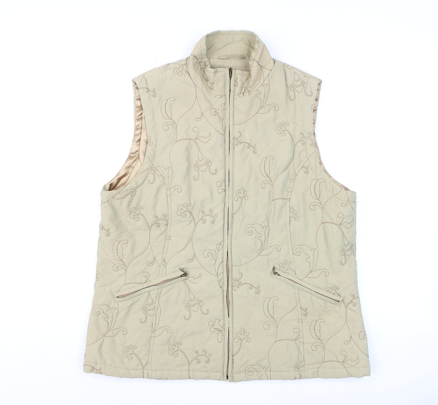 Womens UK Size 14 EAST Beige Quilted Coat