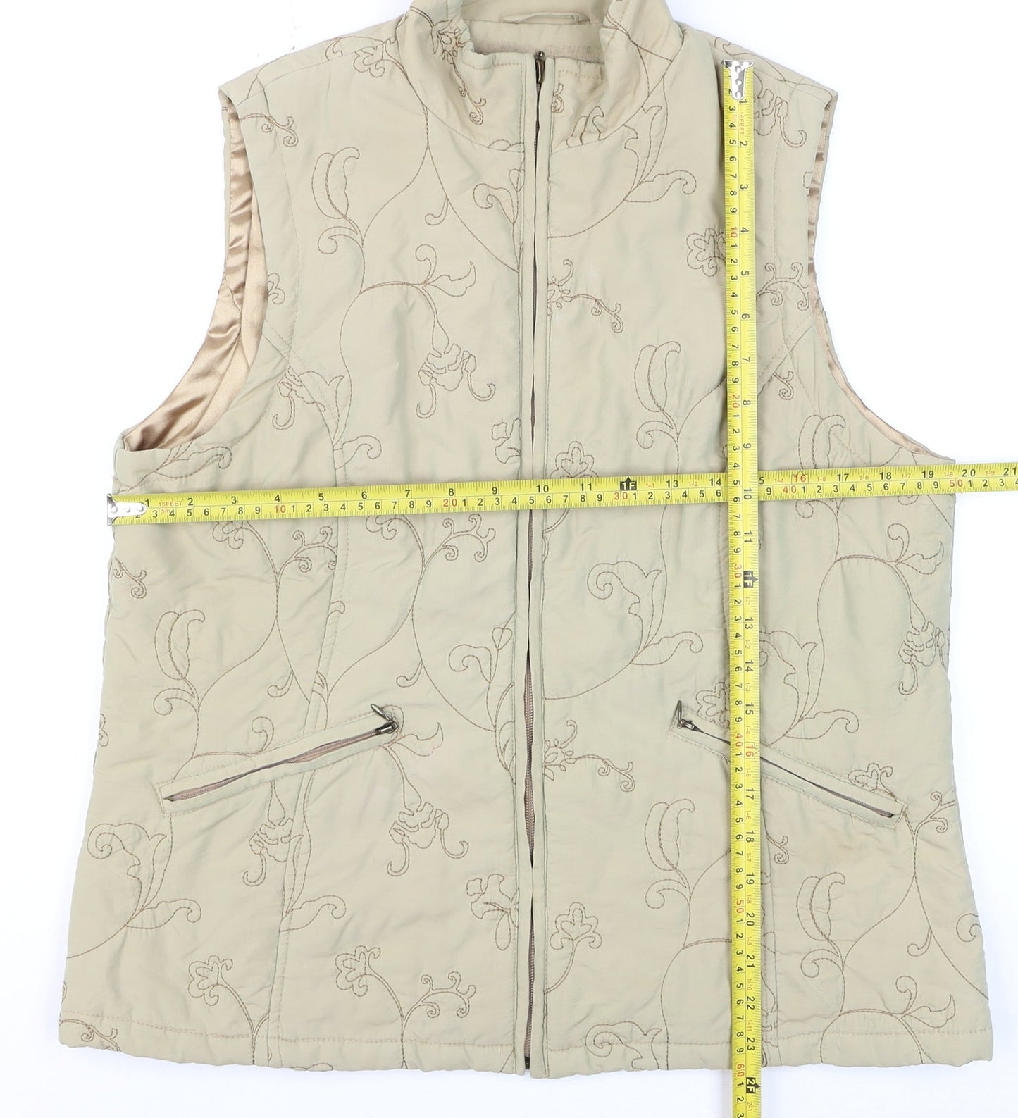 Womens UK Size 14 EAST Beige Quilted Coat