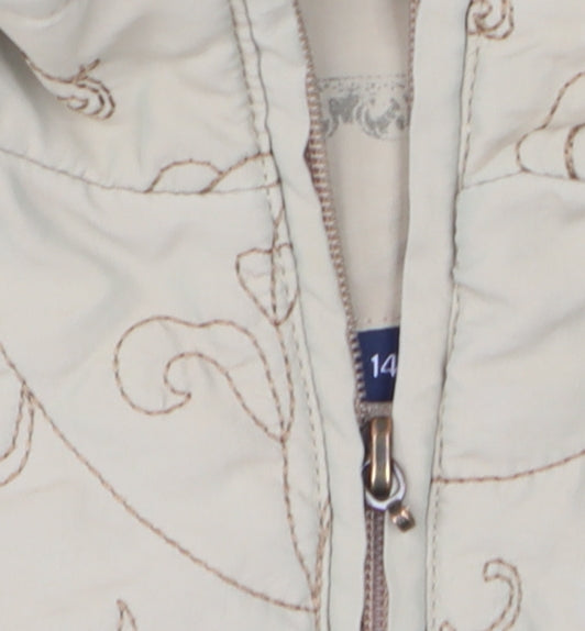 Womens UK Size 14 EAST Beige Quilted Coat