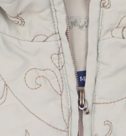 Womens UK Size 14 EAST Beige Quilted Coat