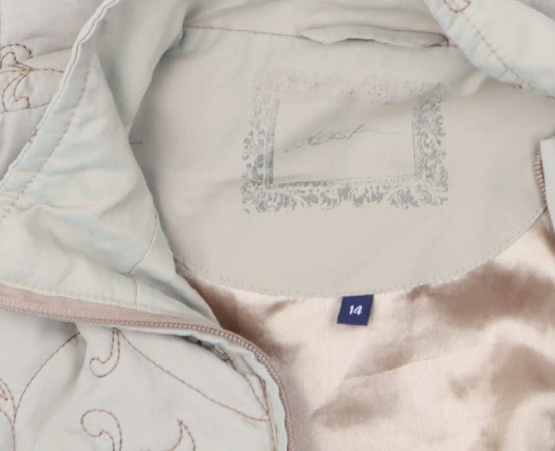 Womens UK Size 14 EAST Beige Quilted Coat