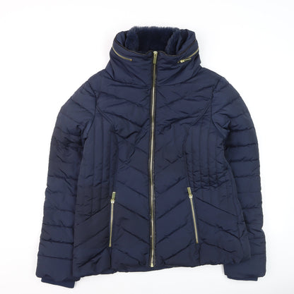 Womens UK Size 12 Oasis Blue Puffer Jacket