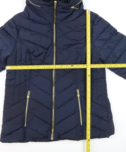 Womens UK Size 12 Oasis Blue Puffer Jacket
