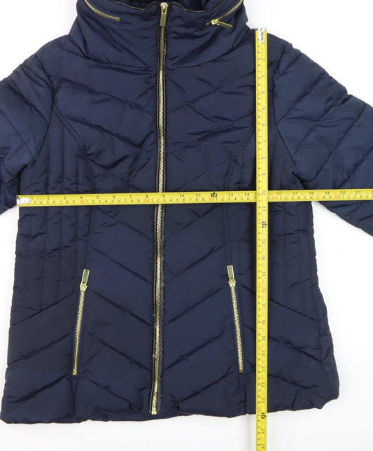 Womens UK Size 12 Oasis Blue Puffer Jacket
