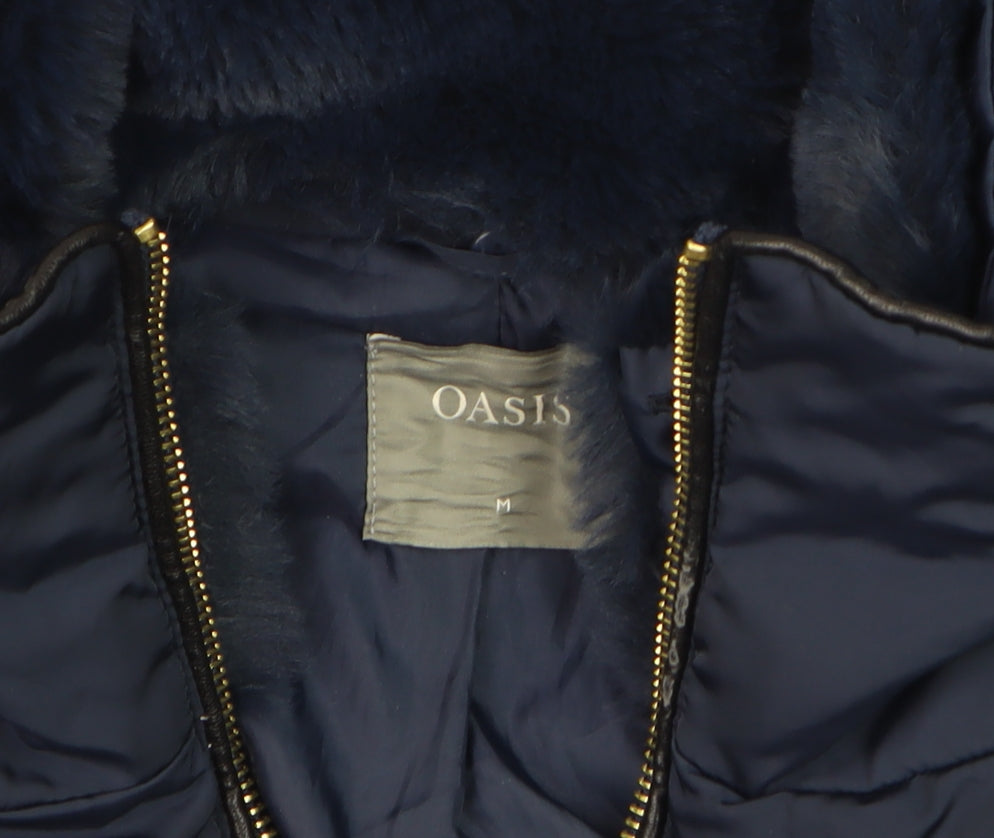 Womens UK Size 12 Oasis Blue Puffer Jacket