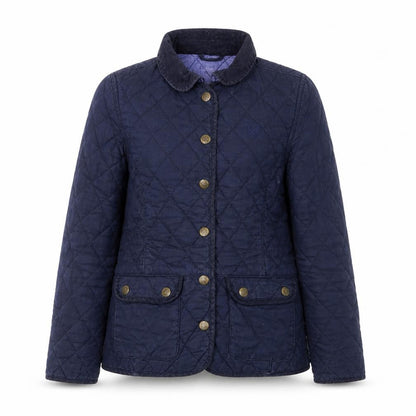 Womens UK Size 8 Crew Clothing Co. Blue Quilted Coat