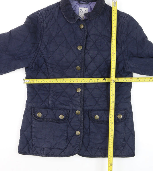 Womens UK Size 8 Crew Clothing Co. Blue Quilted Coat