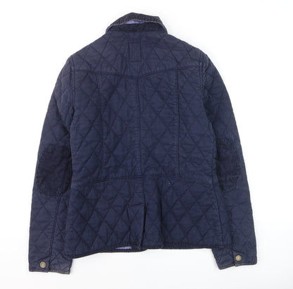 Womens UK Size 8 Crew Clothing Co. Blue Quilted Coat