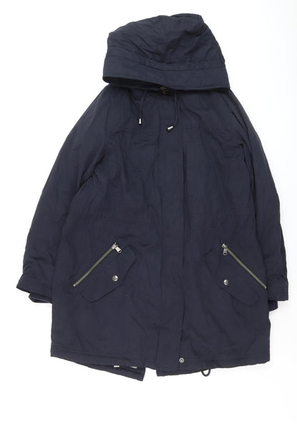 Womens UK Size 10 Jigsaw Blue Parka Coat