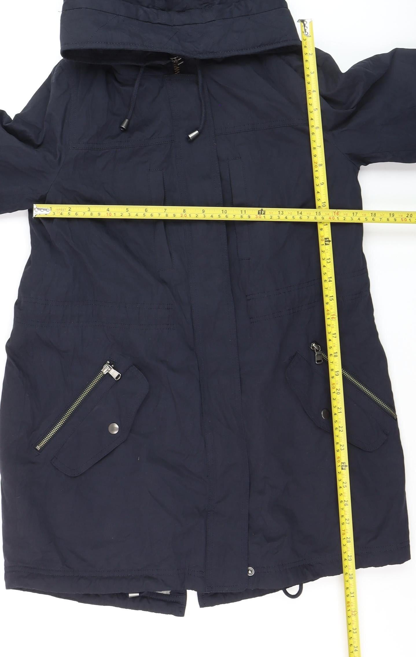 Womens UK Size 10 Jigsaw Blue Parka Coat