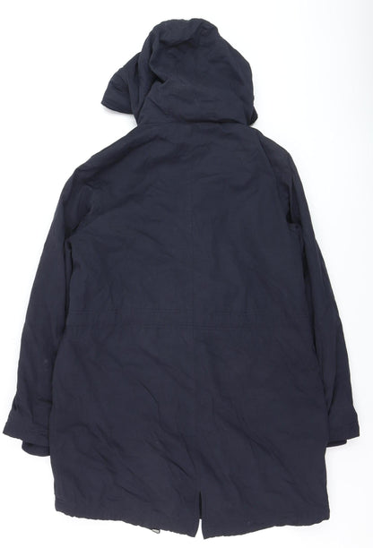 Womens UK Size 10 Jigsaw Blue Parka Coat