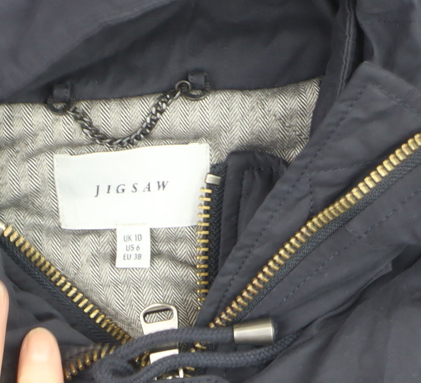 Womens UK Size 10 Jigsaw Blue Parka Coat