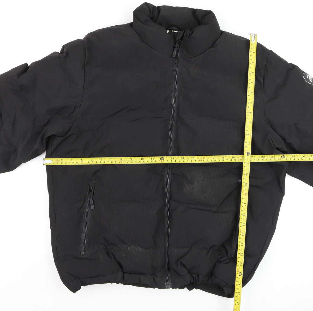 Pull&Bear Men's Black L Puffer Jacket Winter Polyester Coat
