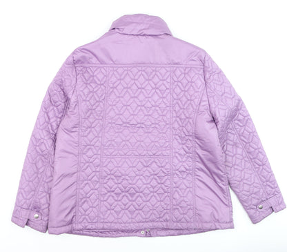 Womens UK Size L Damart Purple Quilted Coat