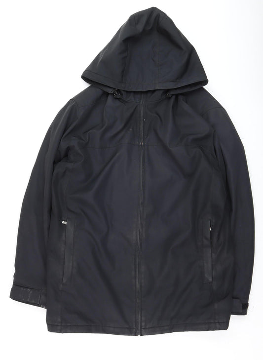 Mens UK Size XL Weatherproof Black Rain Coat