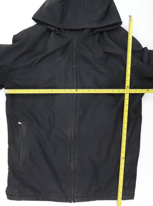 Mens UK Size XL Weatherproof Black Rain Coat