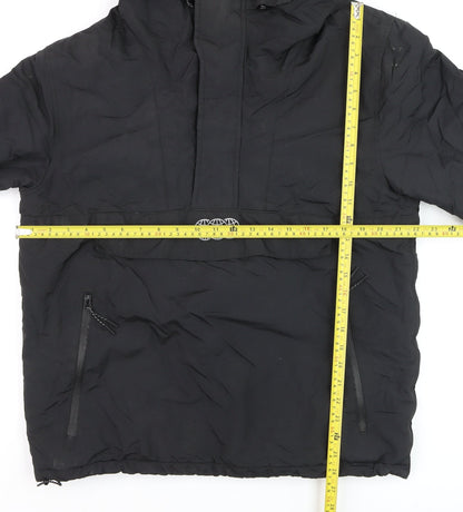 Mens UK Size M Pull & Bear Black Anorak Coat