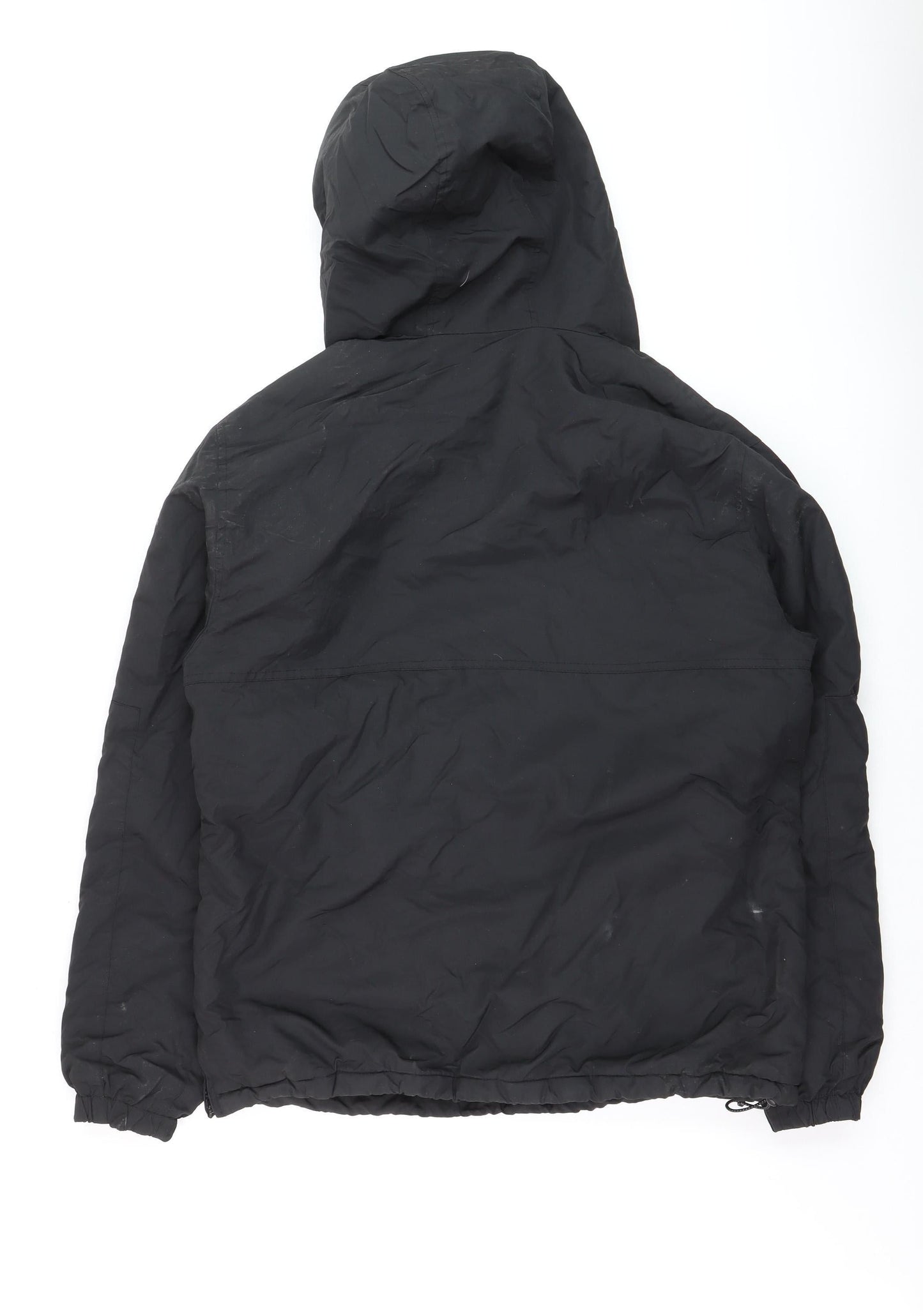 Mens UK Size M Pull & Bear Black Anorak Coat