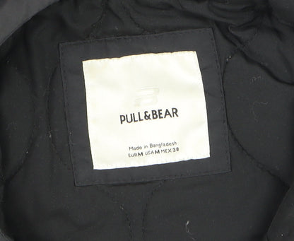 Mens UK Size M Pull & Bear Black Anorak Coat