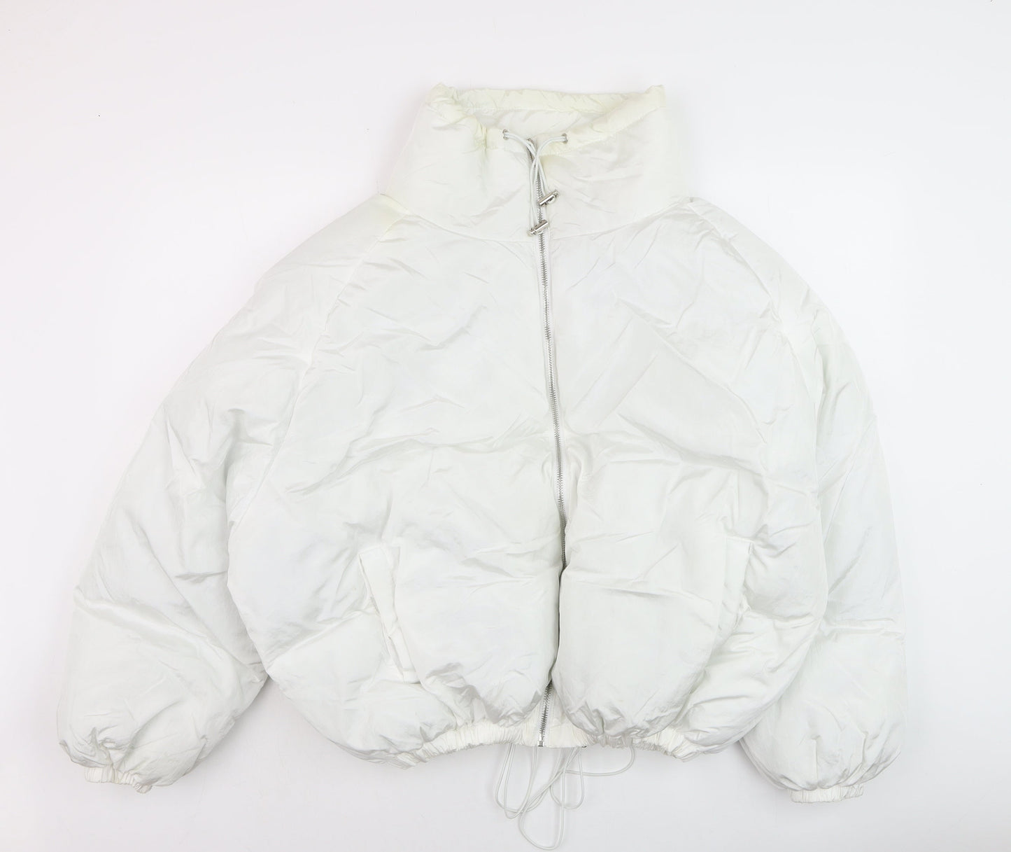 Womens UK Size 2 PRETTYLITTLETHING White Puffer Jacket