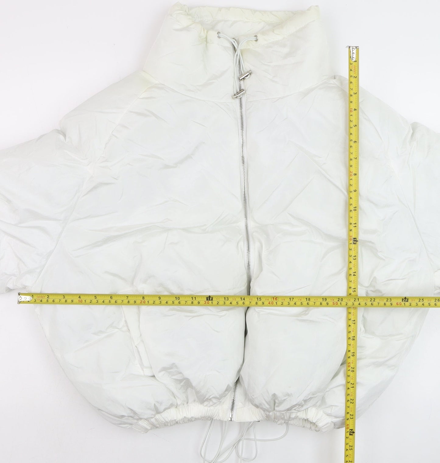 Womens UK Size 2 PRETTYLITTLETHING White Puffer Jacket