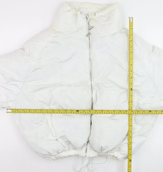 Womens UK Size 2 PRETTYLITTLETHING White Puffer Jacket