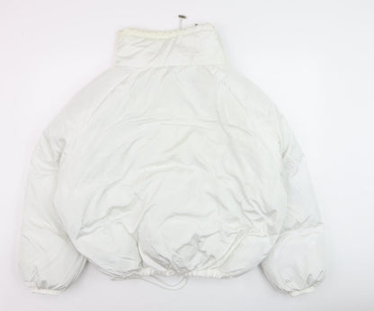Womens UK Size 2 PRETTYLITTLETHING White Puffer Jacket