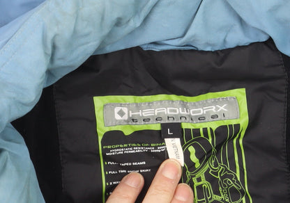 Mens UK Size L Headworx Blue Parka Coat