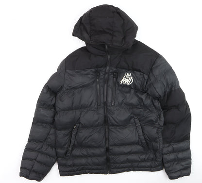 Mens UK Size M Kings Will Dream Black Puffer Jacket